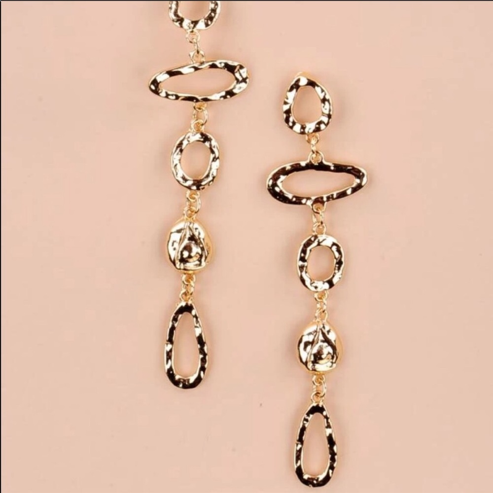 Geometric Drop Earrings - Picture 2 of 3